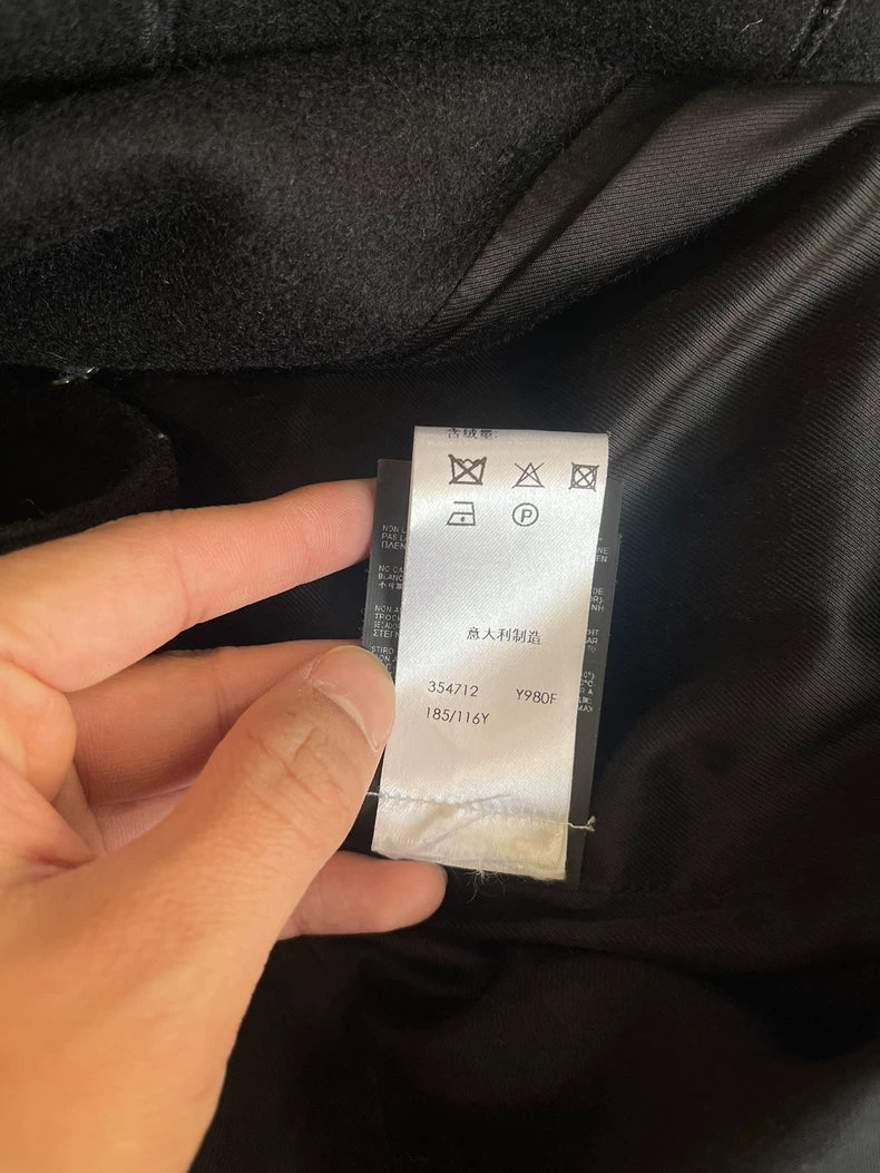 Saint Laurent Black Wool Coat