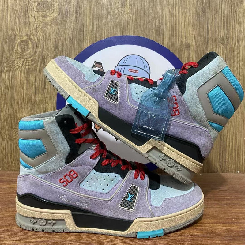 Louis Vuitton Retro Logo High-Top Sneakers for Men 0079