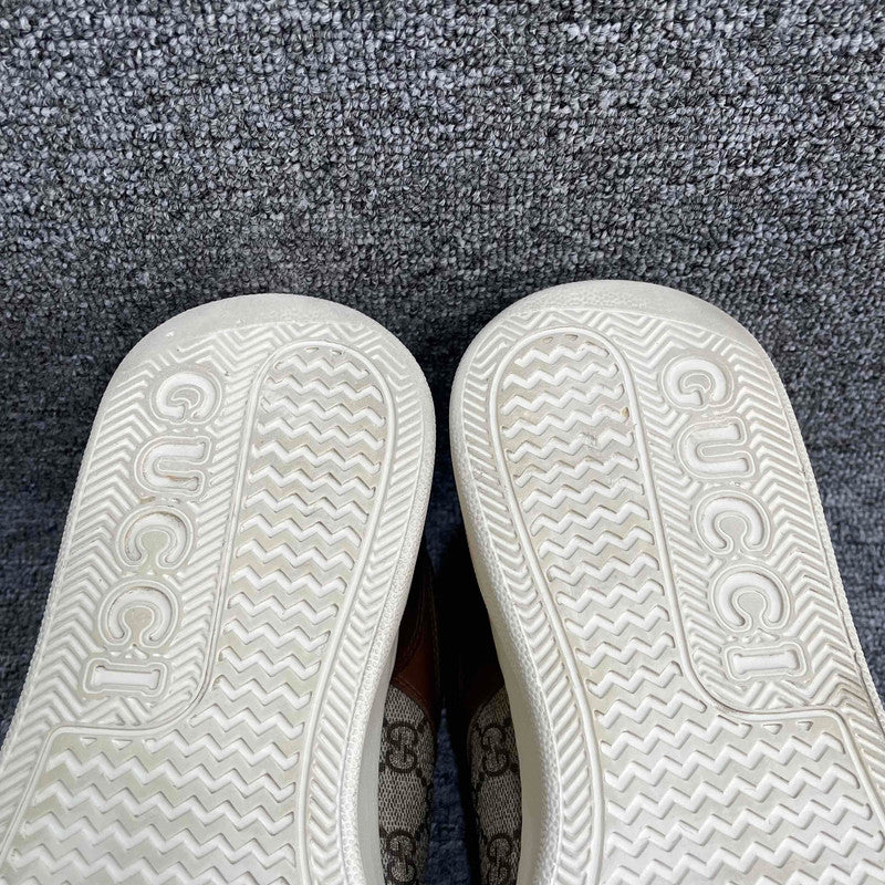 Gucci Brown Canvas Lace-Up Stylish Sneakers 0079