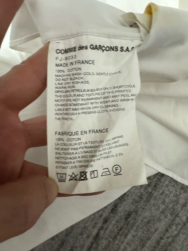 Comme des Garçons White Cotton Graphic Shirt 0089