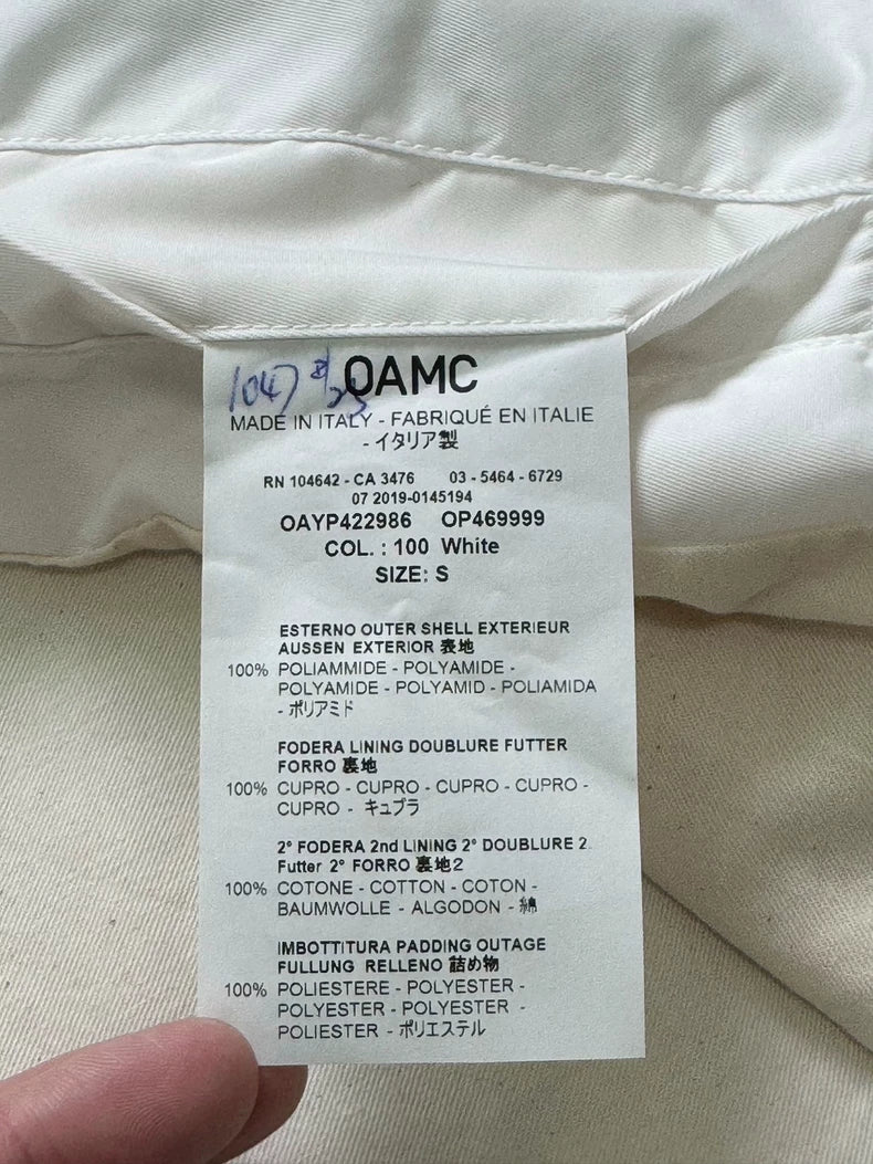 OAMC White Bomber Jacket-zp