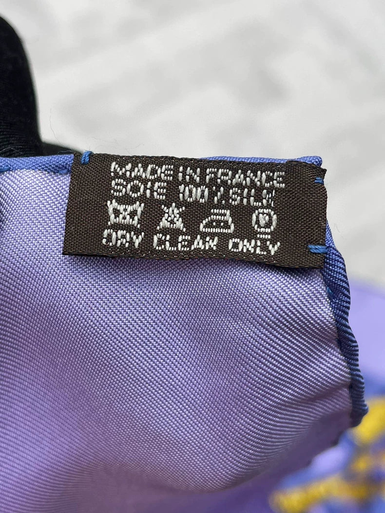 Hermes Purple Silk Scarf