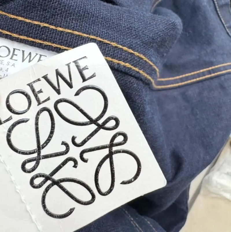 Loewe Men's Navy Long Sleeve Cotton Coat 0089