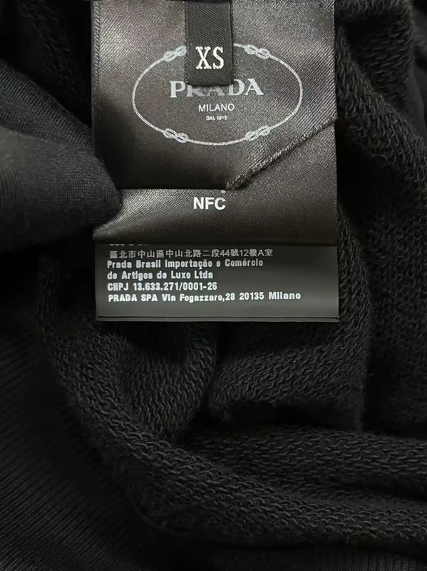 Prada Black Leather Hoodie Jacket