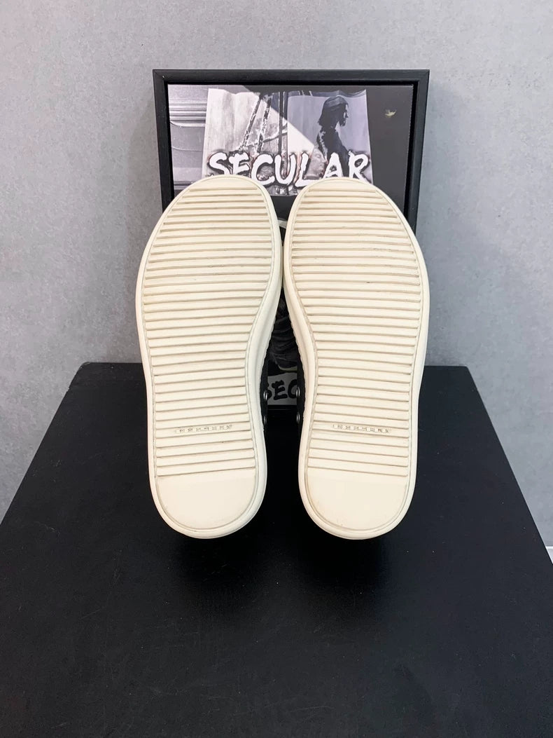 Rick Owens Black Silk Low-Top Sneakers-yf