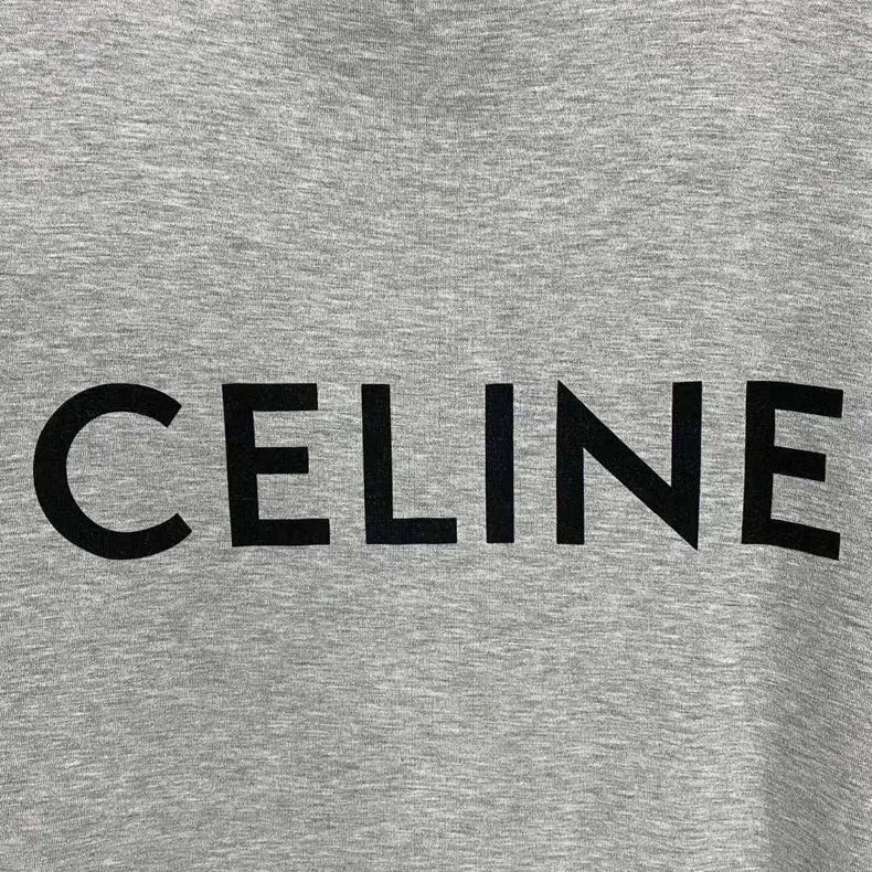 Celine Gray Logo Short Sleeve T-Shirt