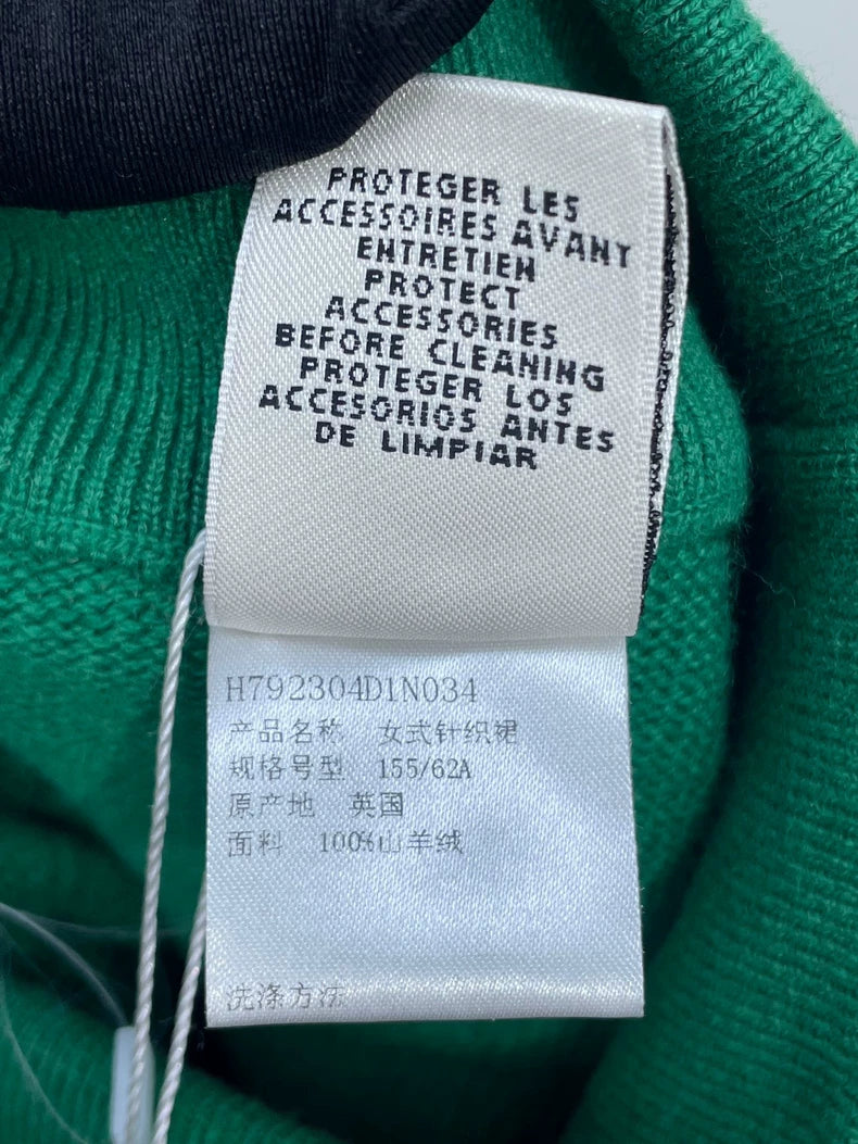 Hermes Green Knit Cashmere Skirt