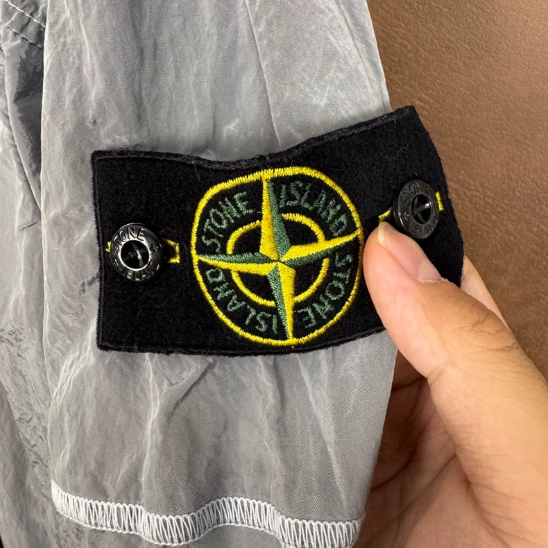 Stone Island Silver Nylon Zip Jacket-yf