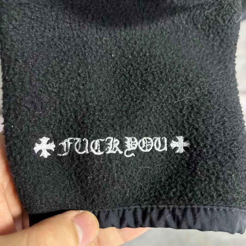 Chrome Hearts Black Pocket Hoodie with Drawstring