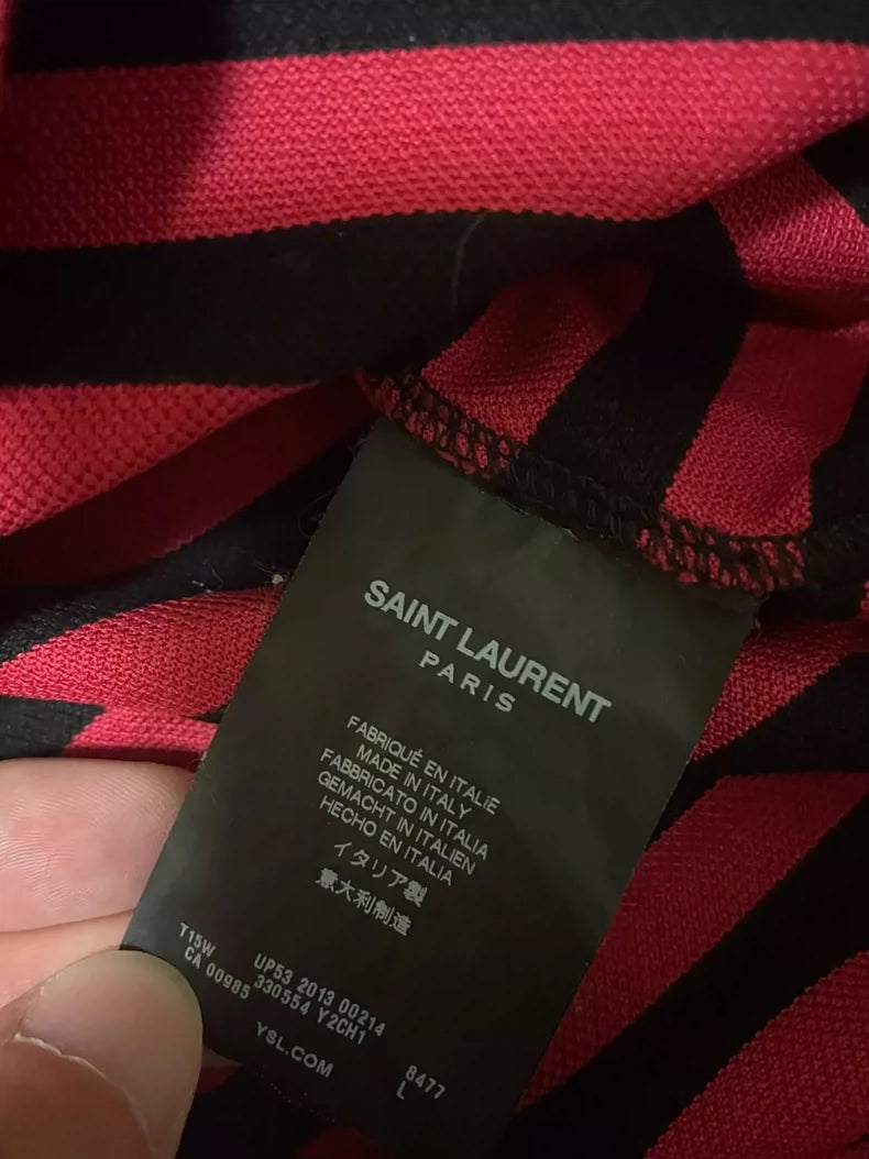 Saint Laurent Striped Short Sleeve T-Shirt-yf