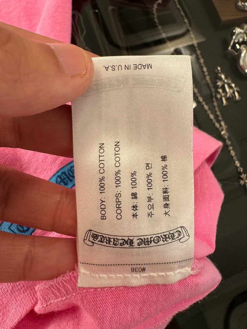 Chrome Hearts Pink Short Sleeve T-shirt-yf