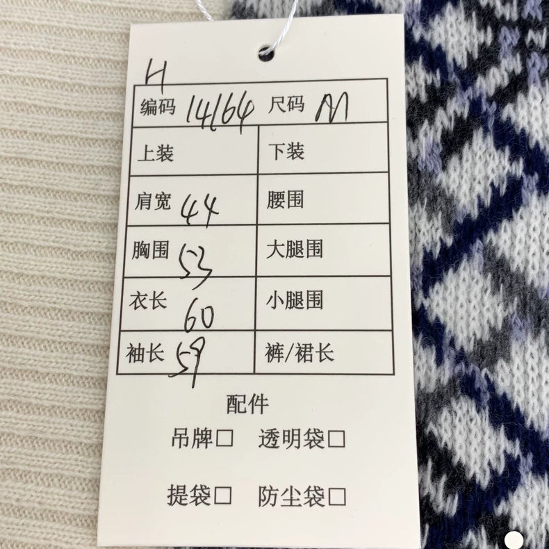 Saint Laurent Wool Knitted Cardigan in Checkered Design