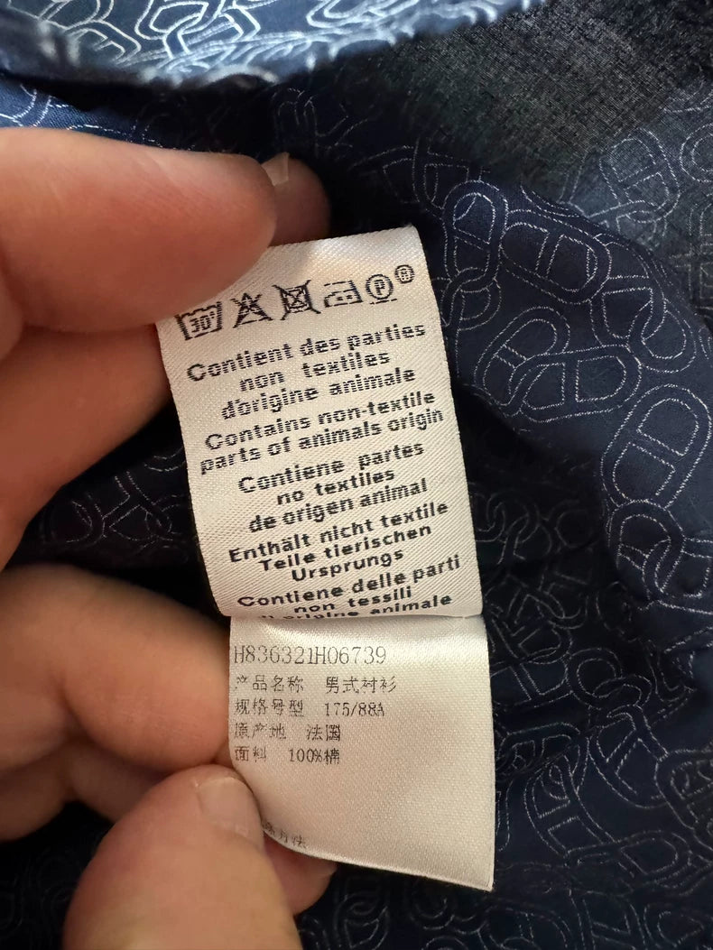 Hermes Classic Pattern Long Sleeve Shirt