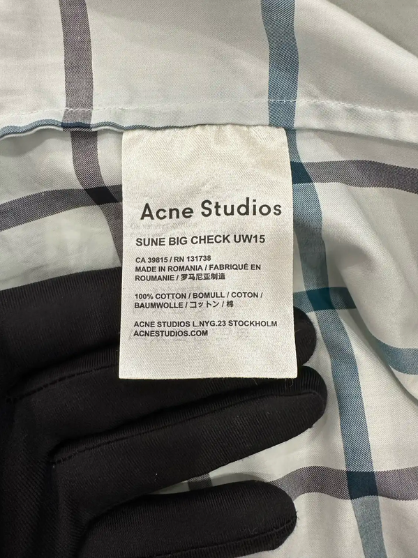 Acne Studios White Checked Long Sleeve Shirt