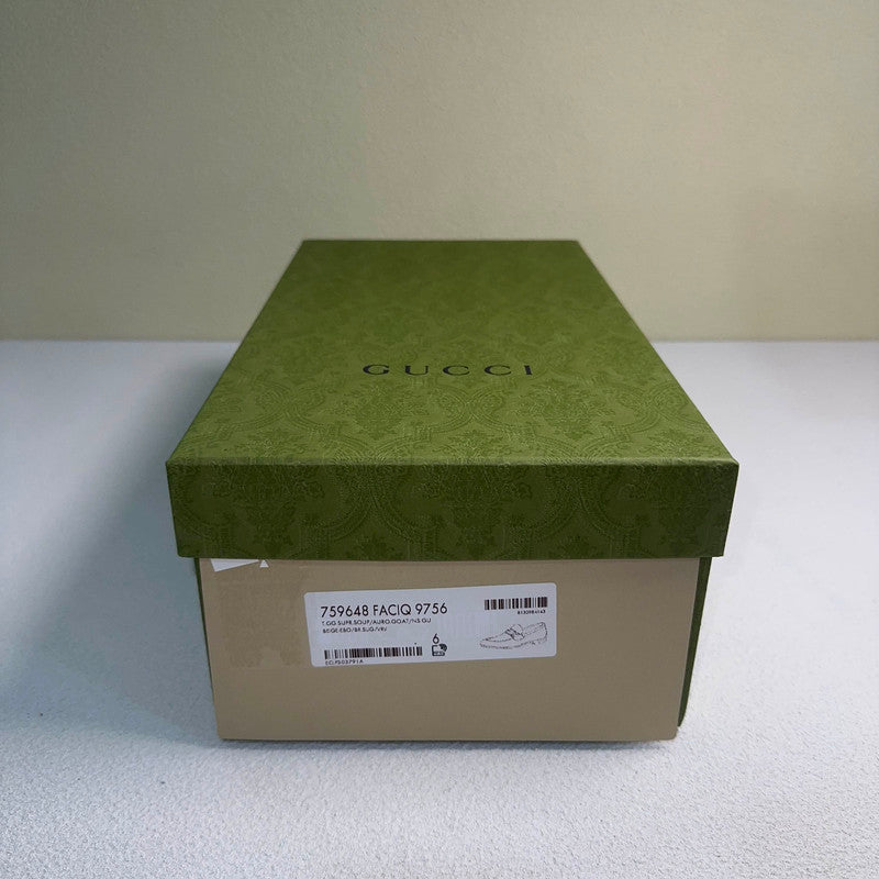 Gucci Horsebit Leather Loafers in Beige 0079