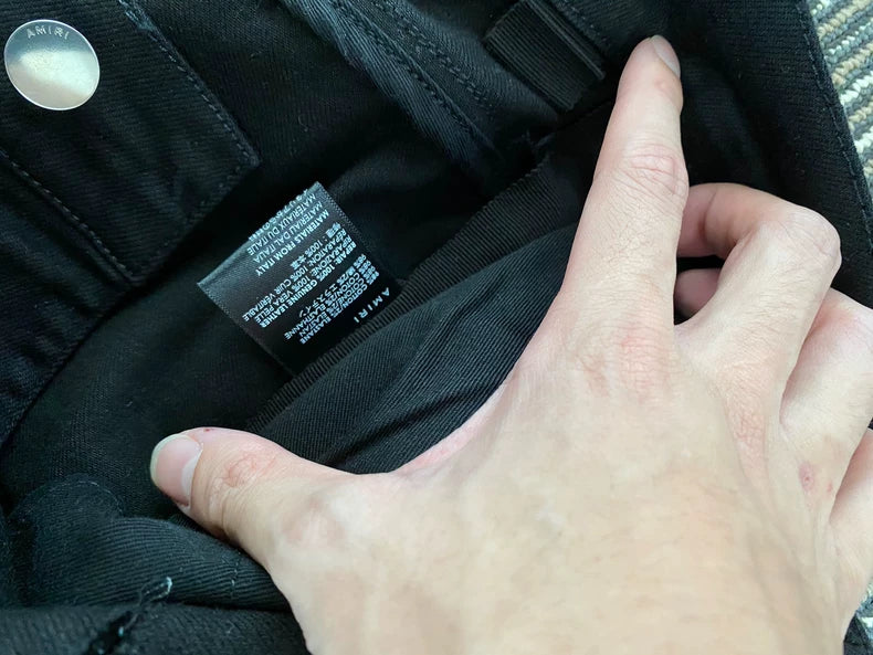 Amiri Black Suede Patchwork Jeans