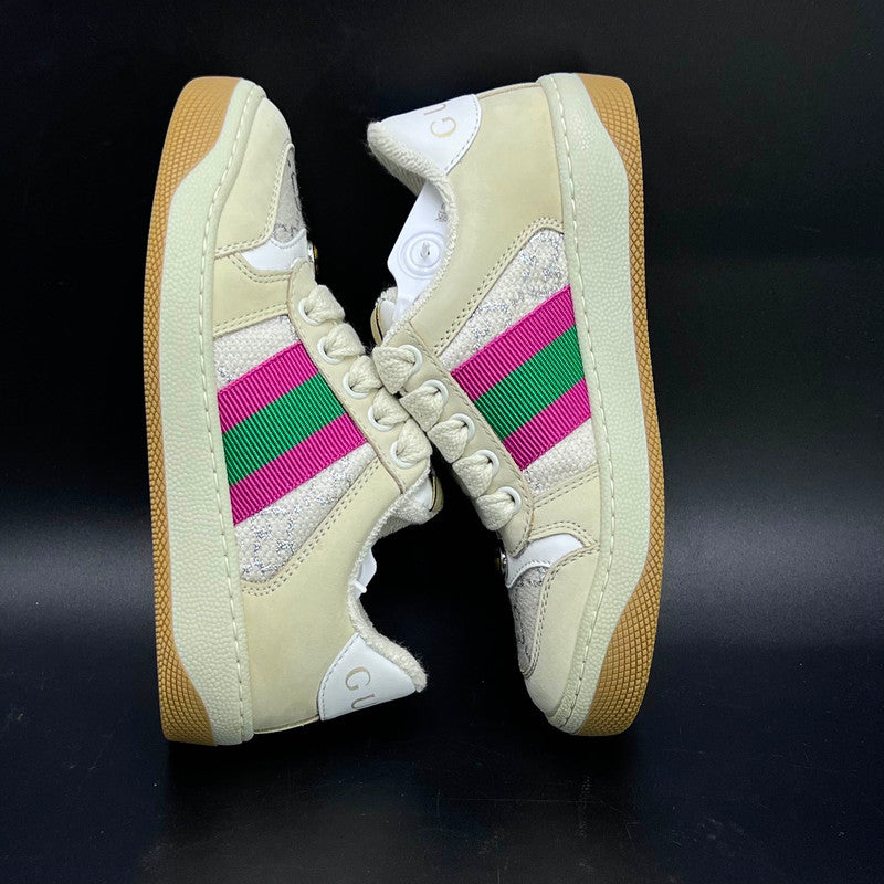 Gucci Kids Beige Round-Toe Low-Top Sneakers 0079