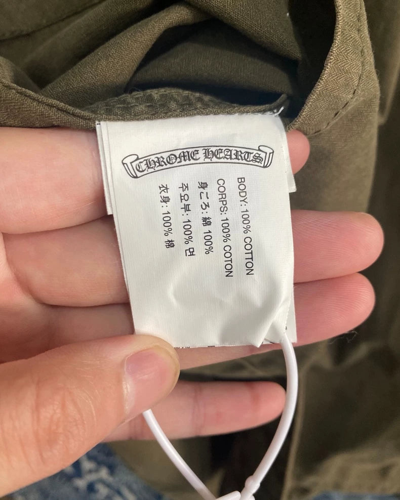 Chrome Hearts Olive Green Military Shirt