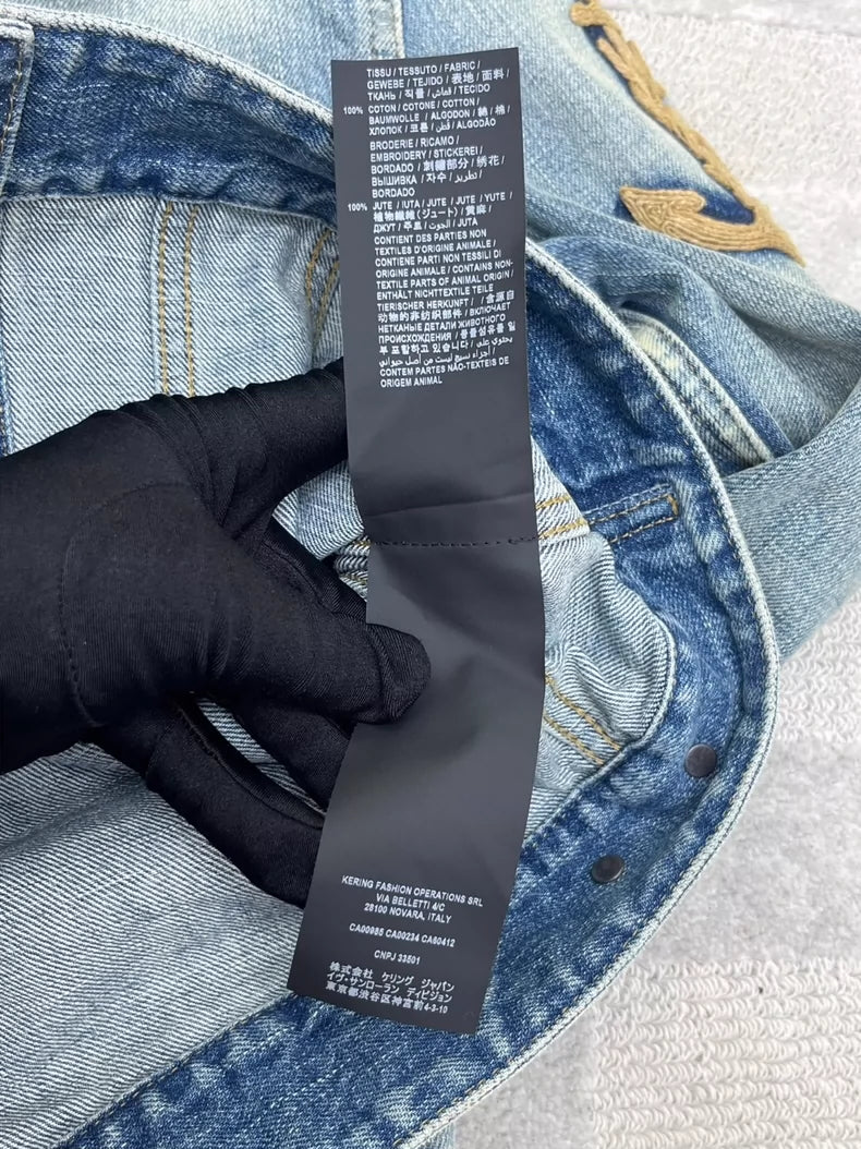 Saint Laurent Denim Jacket with Anchor