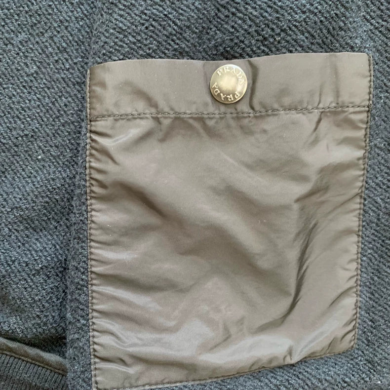 Prada Black Zip-Up Hooded Jacket