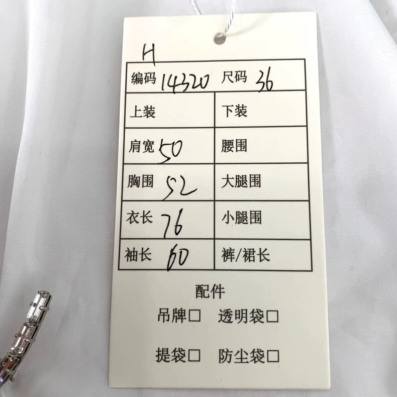 White Long Sleeve Prada Shirt with Brooch