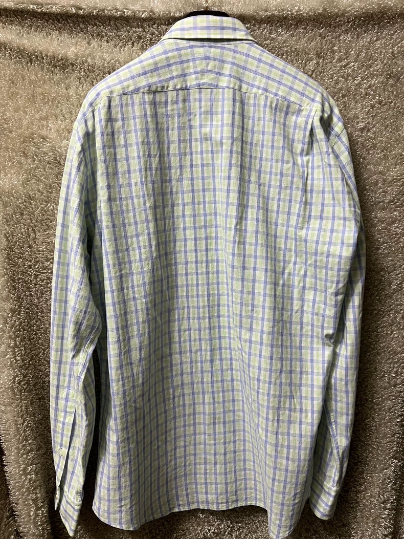 Hermes Men's Checked Long Sleeve Shirt
