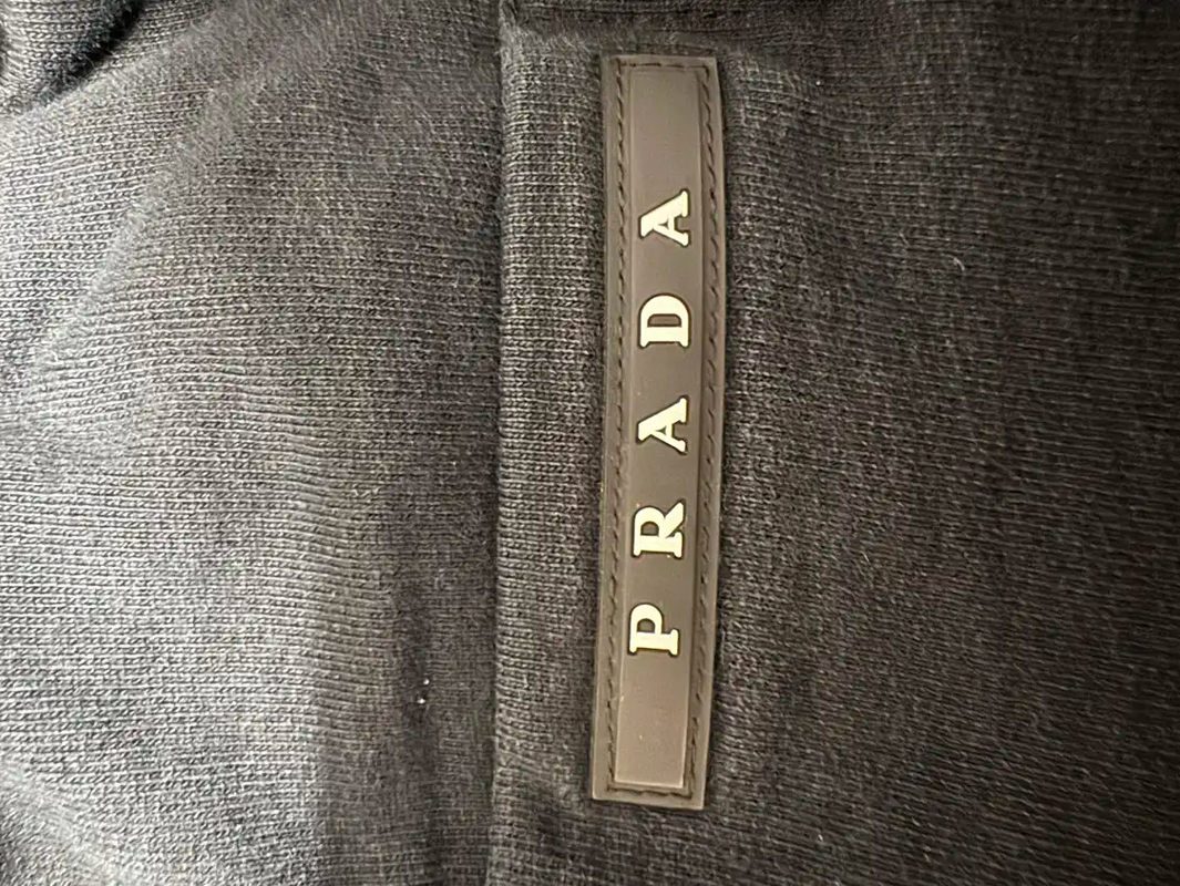 Prada Black Embroidered Cotton Casual Pants