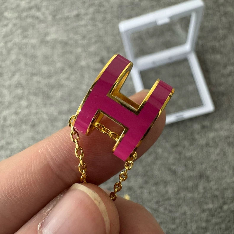 Hermes Pop H Necklace in Gold Color