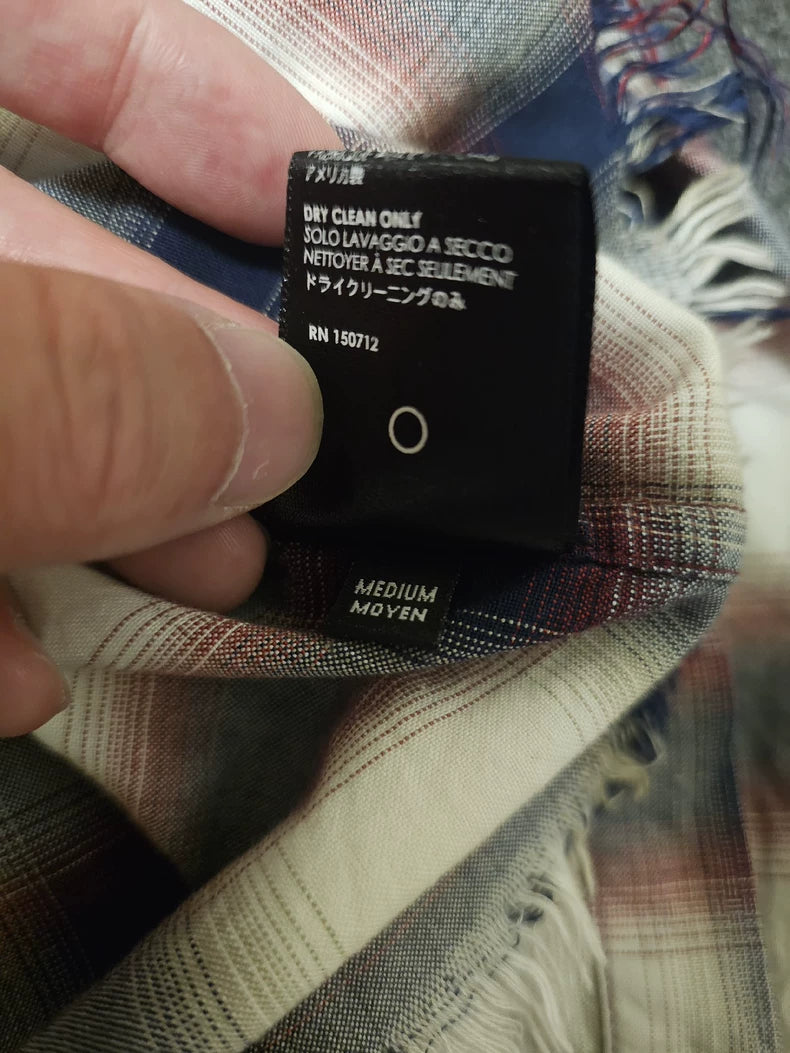 Amiri Plaid Shirt with Fringe Hem-yf