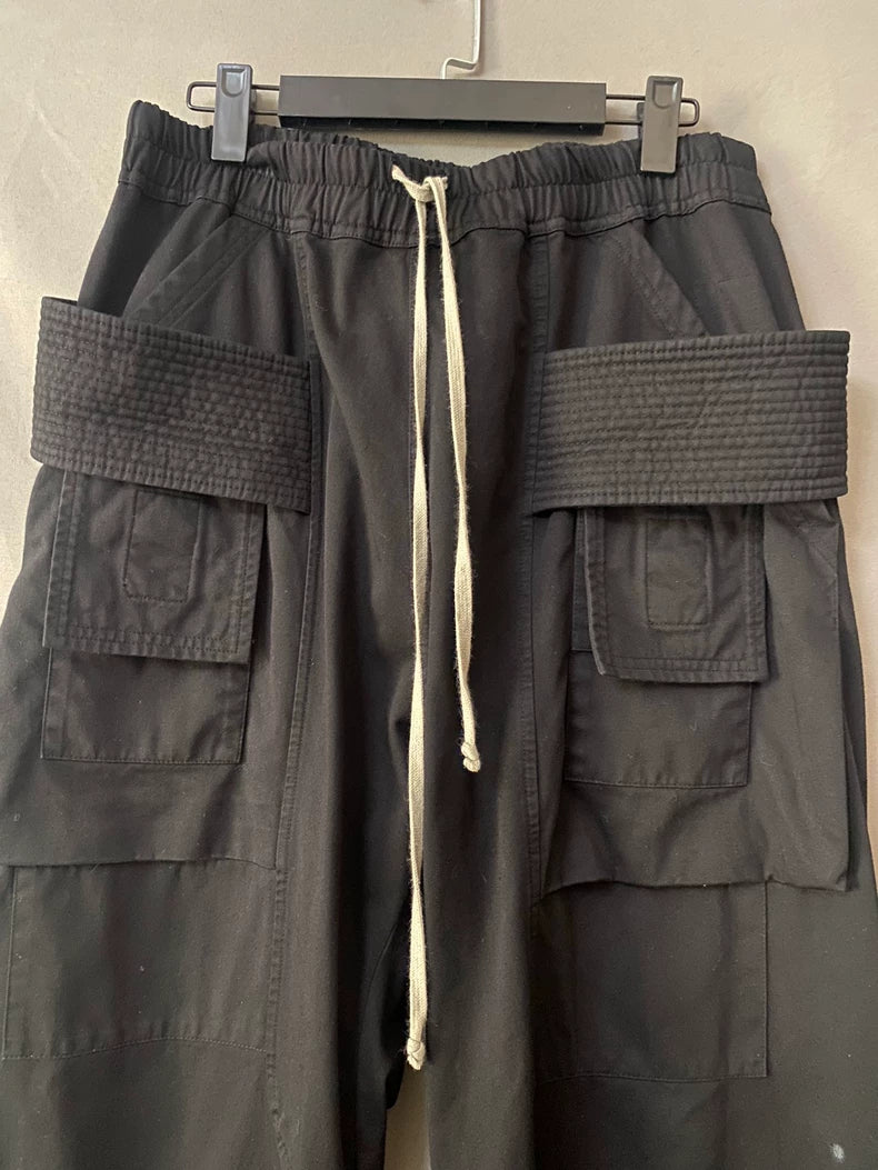 Rick Owens Double Ring Wide-Leg Nylon Pants