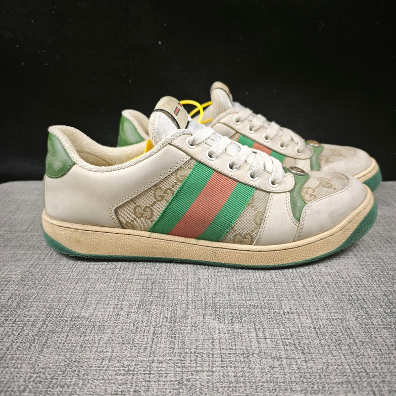 Gucci Screener Distressed Sneakers in Green 0079