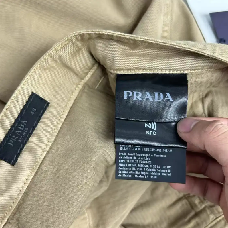 Prada Khaki Cotton Casual Shorts for Summer