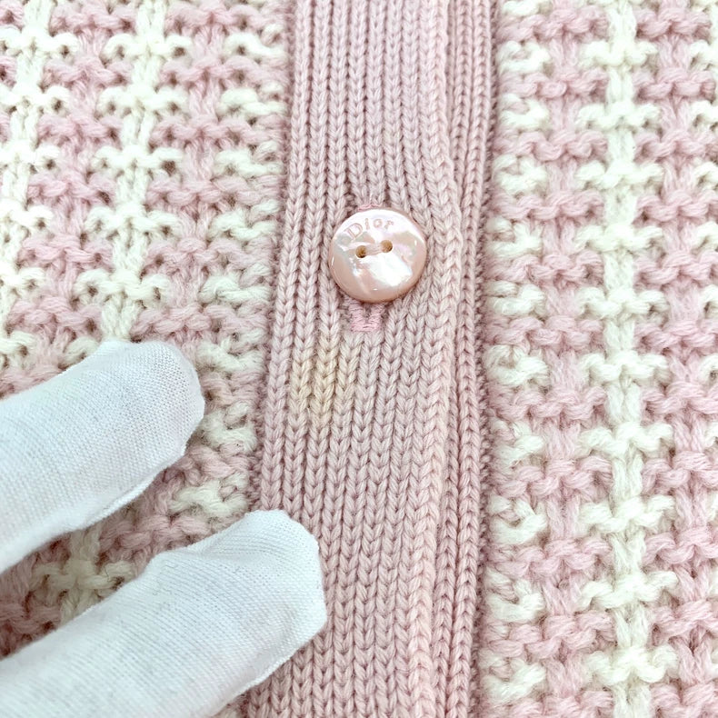 Christian Dior Colorblock Wool Knit Cardigan