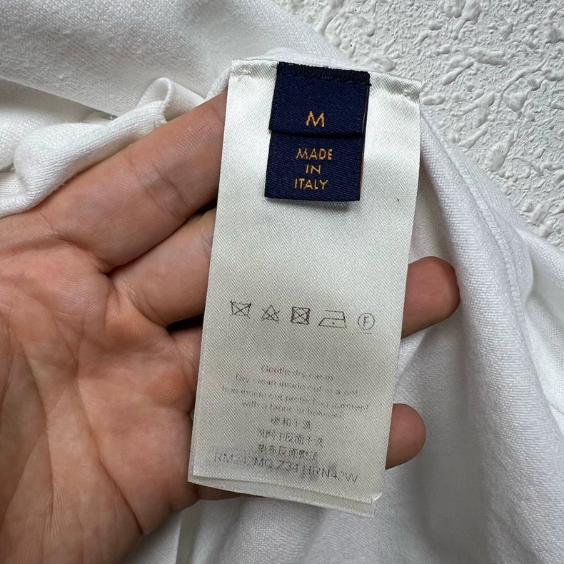 Louis Vuitton White Embroidered Logo Short Sleeve-yf