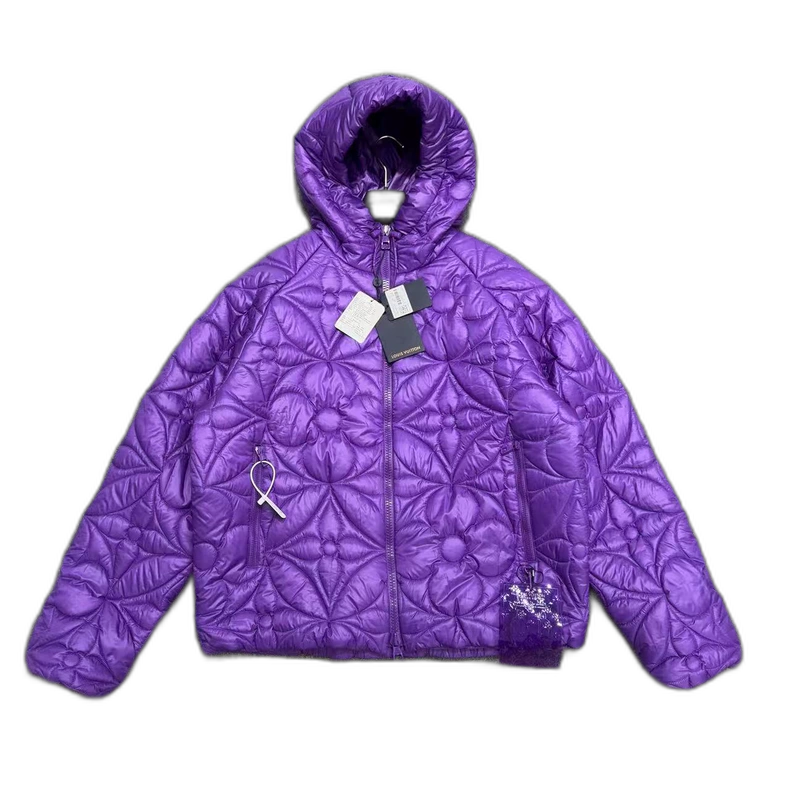 Louis Vuitton Purple Quilted Puffer Jacket-zp - Louis