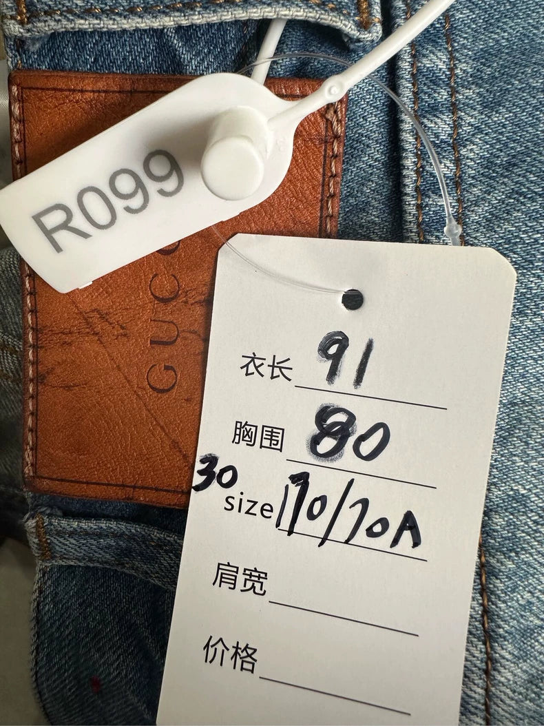 Gucci Embroidered Denim Pants Size 30