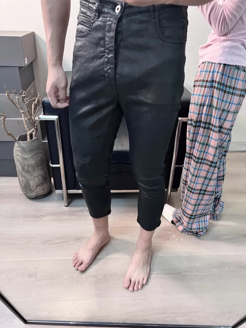 Rick Owens Thick Waxed Cropped Pants