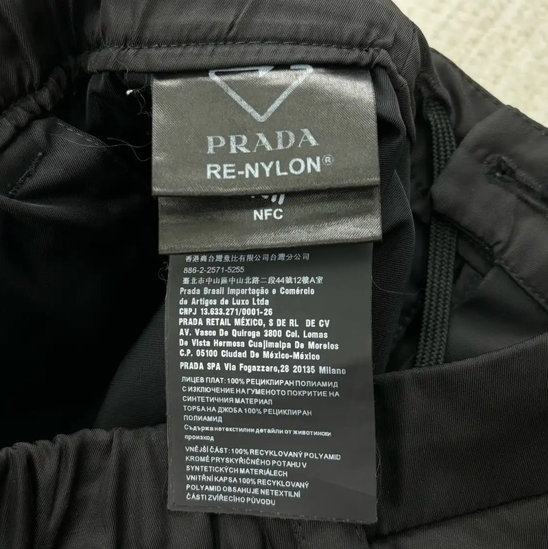 Prada Men's Summer Black Nylon Logo Shorts