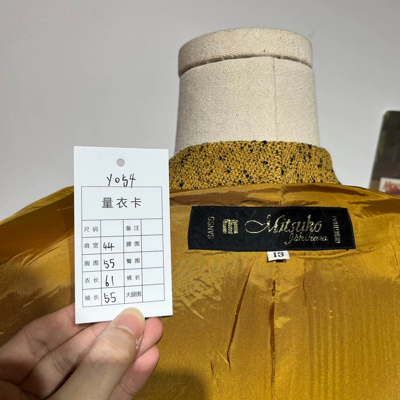 Vintage Layered Yellow Wool Outerwear