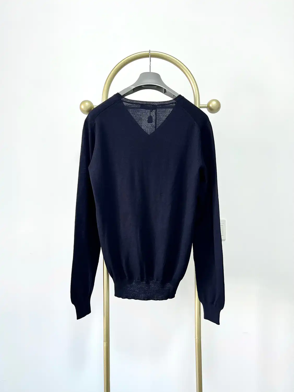 Prada Men's XXL Deep Blue Wool Sweater