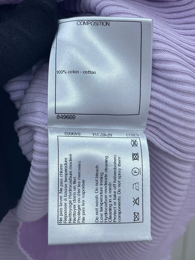 Chanel Purple Knit Short Sleeve Top