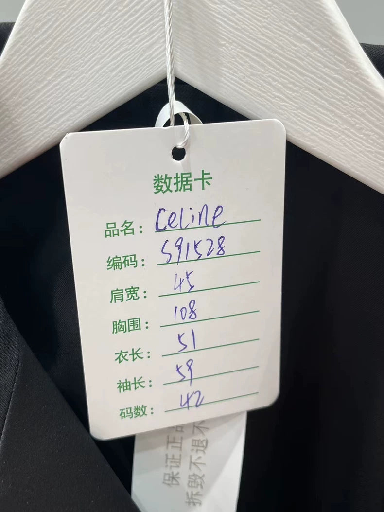 Celine Short Satin Black Suit Jacket