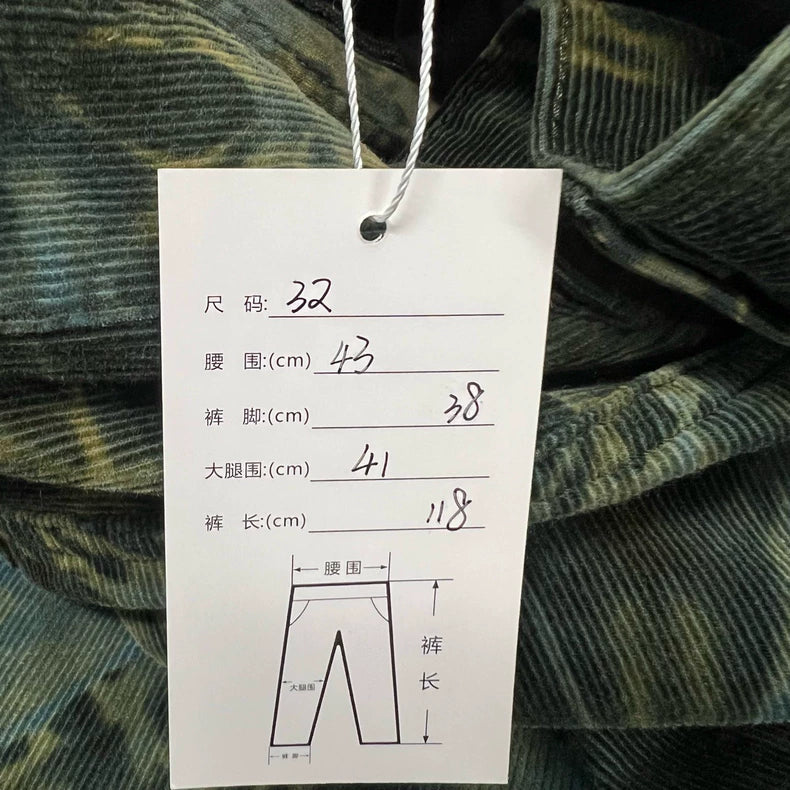 Celine Camouflage Tie-Dye Corduroy Pants