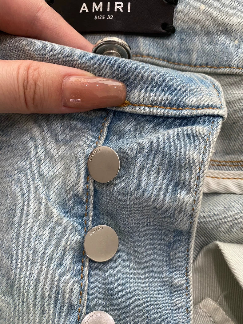 Distressed Blue Denim Pants by Amiri