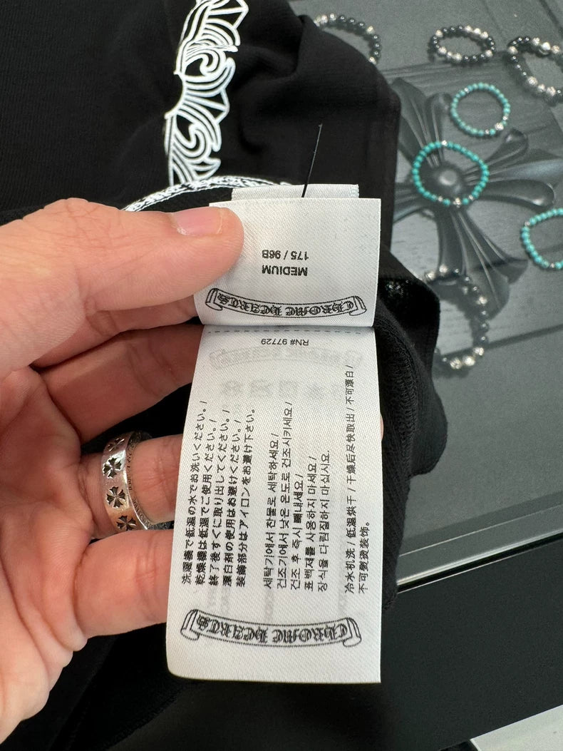 Chrome Hearts Black Waffle Long Sleeve Top-yf