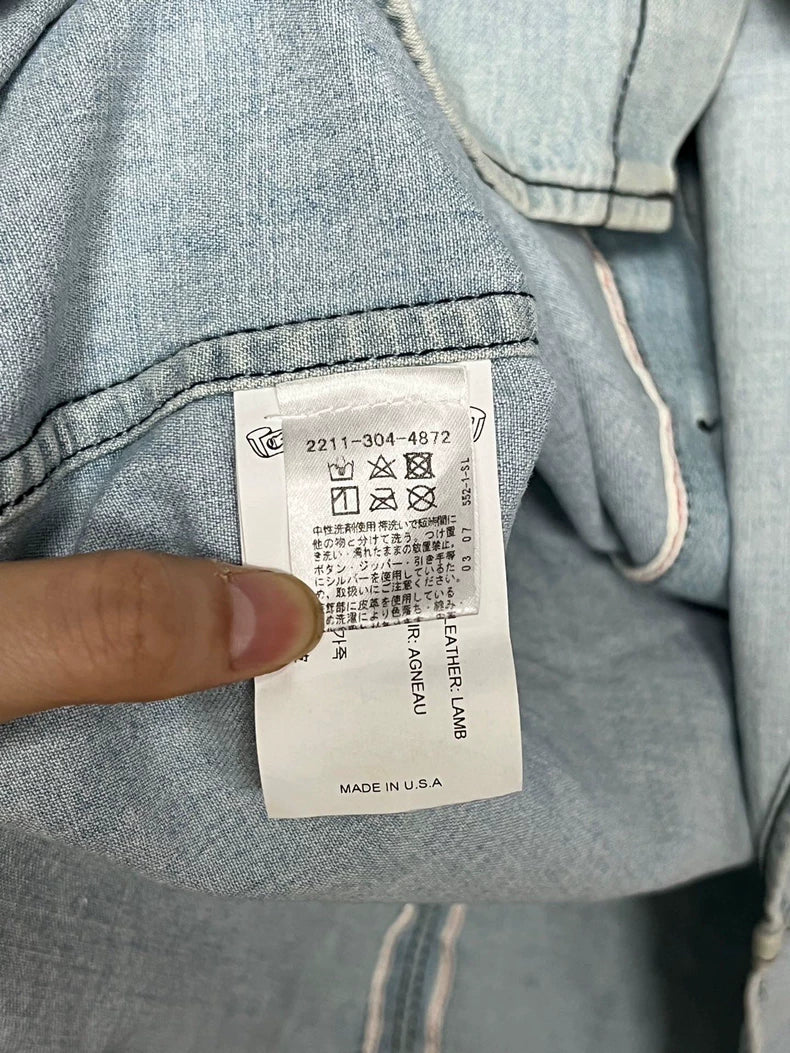 Chrome Hearts Leather Cross Denim Shirt-yf