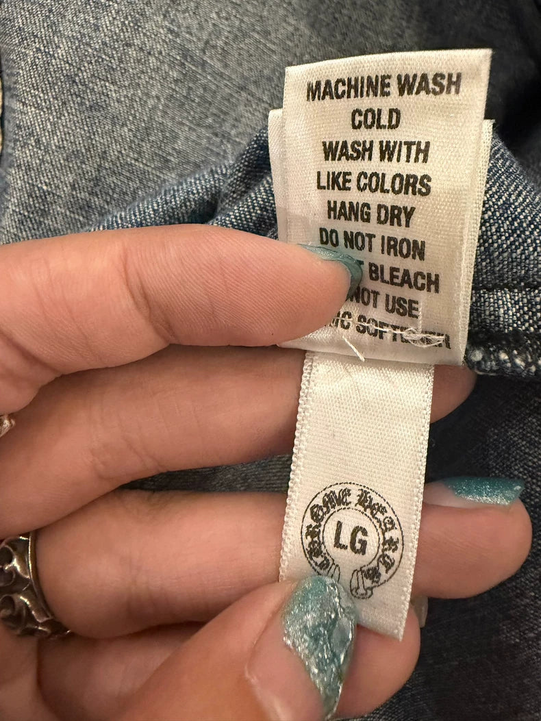 Chrome Hearts Denim Shirt with Leather Details