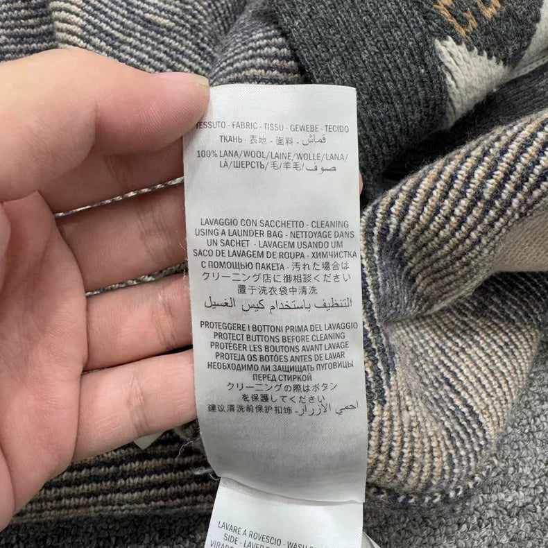 Gucci Diamond Pattern Wool Knit Cardigan-zp