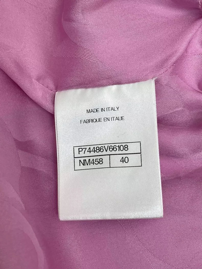 Pink Quilted Silk Jacket with Drawstring