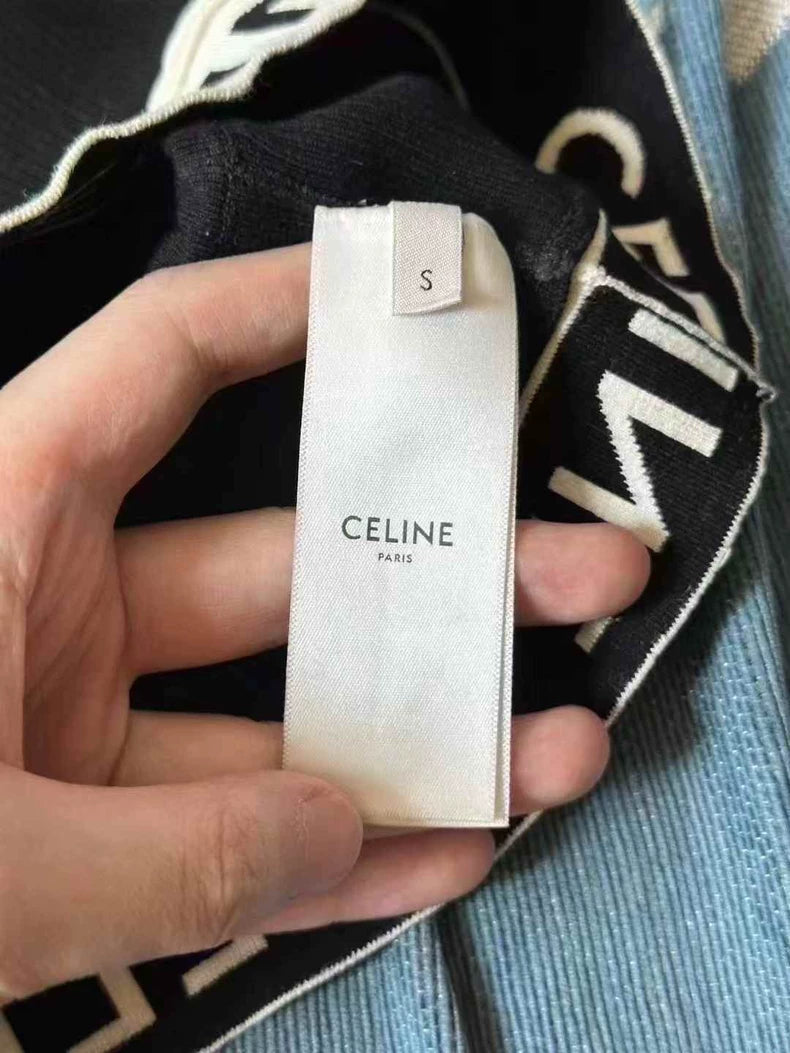 Black Celine Knitted Tank Top